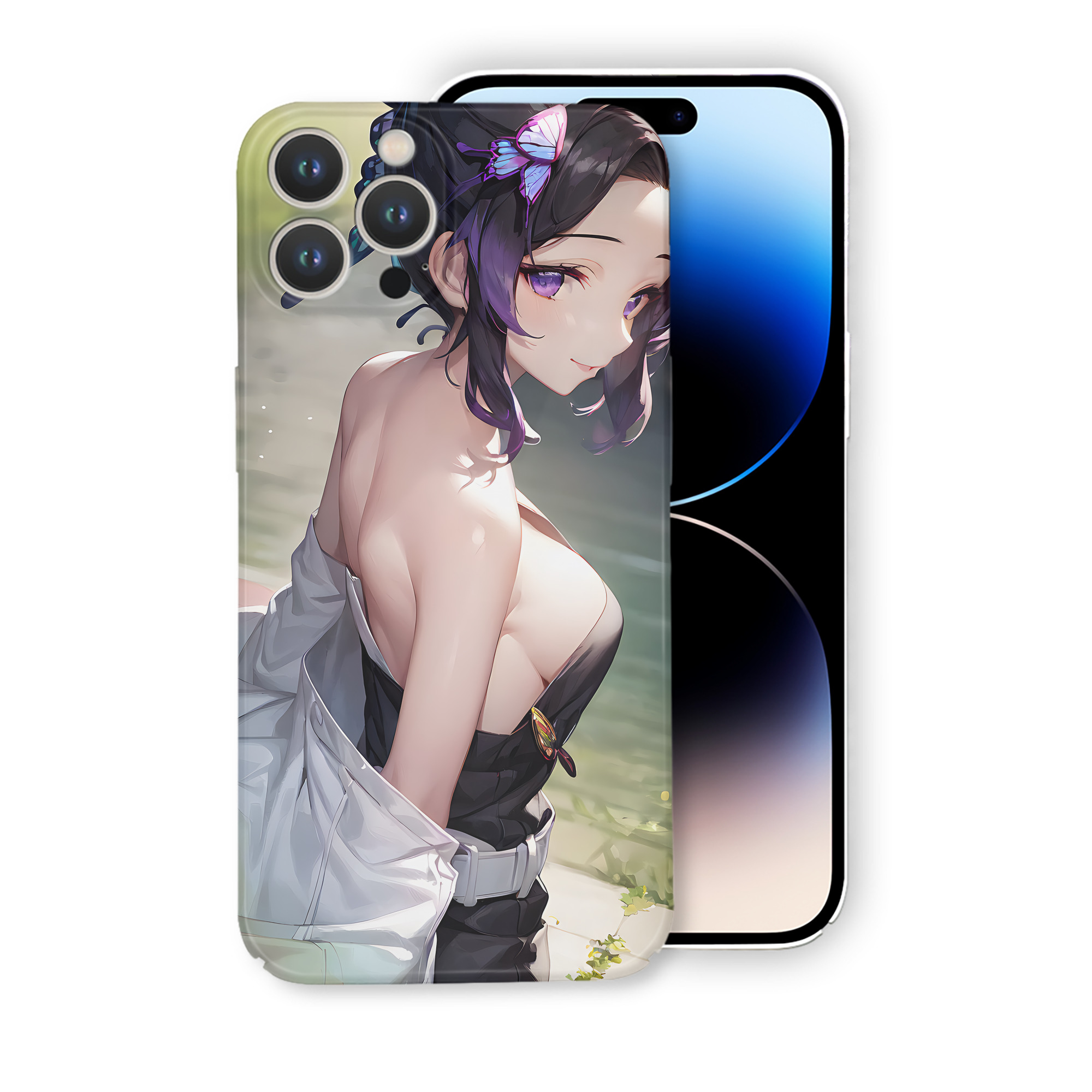 （画像用） 鬼滅の刃（きめつのやいば）蟲柱-胡蝶 しのぶ／こちょう しのぶ Kochou Shinobu 【iPhone 14シリーズ対応】ハードケース